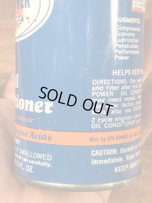 Sta Powerのチェッカーズフラッグが書かれた60’sヴィンテージオイル缶