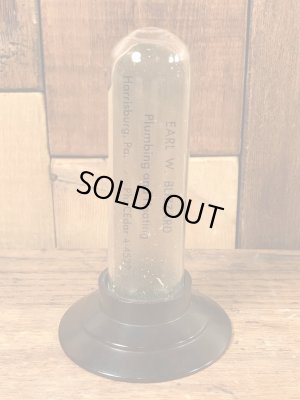 企業物のガラスドームに入った50年代〜ビンテージ湿度計