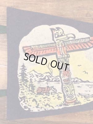 トーテムポールが描かれたスーベニア物の50〜60’sヴィンテージフェルトペナント