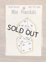 Impko Self Stick “Dice” Mini Presskals Sticker　サイコロ　ビンテージ　ステッカー　デカール　60年代