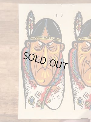 Impko社製のインディアンの60年代ビンテージ水張りステッカー