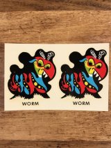 Impko “Worm” Water Slide Decal　ワーム　ビンテージ　水張りステッカー　ウォータースライドデカール　60年代