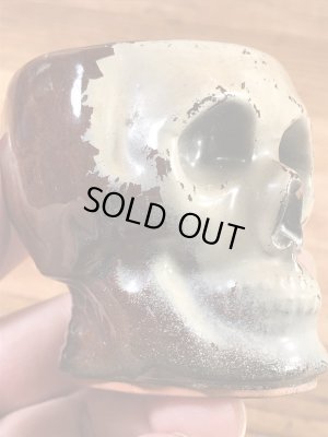 スカルの陶器製の50年代ビンテージショットグラス