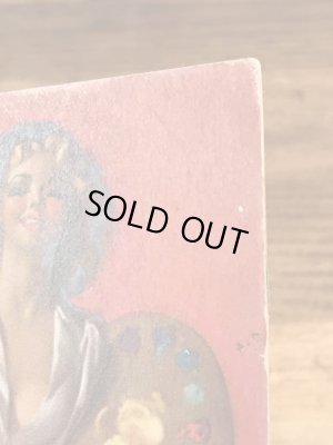 I Must Learn Where To Draw The Lineのメッセージが書かれたピンナップガールの40’sヴィンテージカード