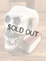 Skull On Book Nodder Ceramic Match Holder　スカルオンブック　ビンテージ　マッチホルダー　陶器　50年代