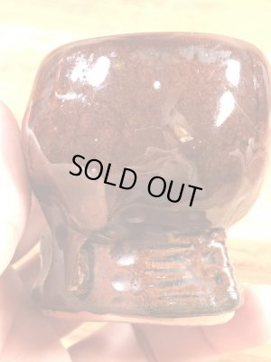 スカルの陶器製の50年代ビンテージショットグラス