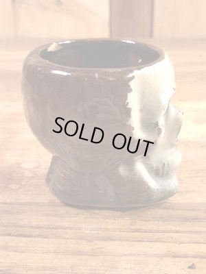 スカルの陶器製の50年代ビンテージショットグラス