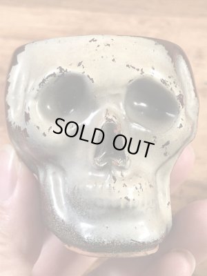 スカルの陶器製の50年代ビンテージショットグラス