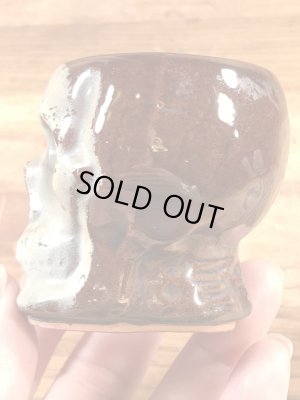 スカルの陶器製の50年代ビンテージショットグラス