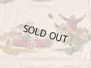 ウール製のスポーツ柄の50’sヴィンテージブランケット