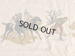 ウール製のスポーツ柄の50’sヴィンテージブランケット