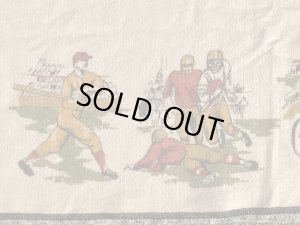 ウール製のスポーツ柄の50’sヴィンテージブランケット