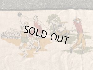 Chatham社製のスポーツ柄の50年代ビンテージブランケット