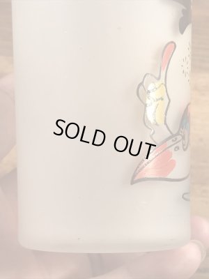 ウッドペッカーのすりガラスの60’sヴィンテージガラスコップ