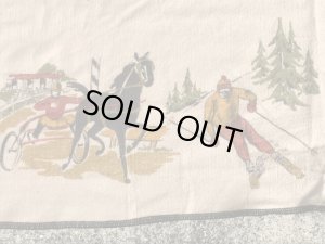 Chatham社製のスポーツ柄の50年代ビンテージブランケット