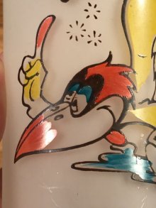 他の写真1: “Bottoms Up!” Woodpecker Bird Frosted Glass　ウッドペッカー　ビンテージ　グラス　すりガラス　60年代