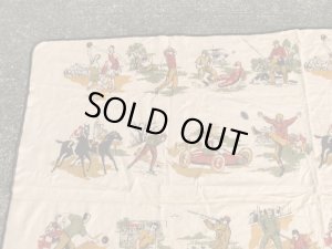 Chatham社製のスポーツ柄の50年代ビンテージブランケット