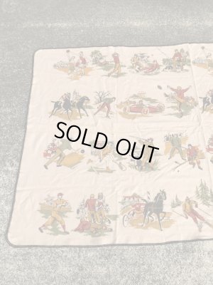 Chatham社製のスポーツ柄の50年代ビンテージブランケット