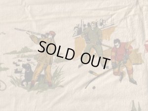 ウール製のスポーツ柄の50’sヴィンテージブランケット