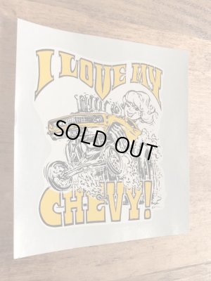 ビッグダディーエドロスのアイラブマイシボレーの60年代ビンテージ水張りステッカー