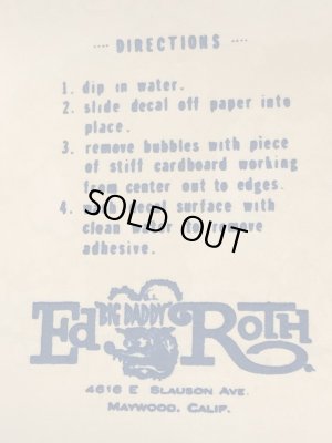 エド“ビッグダディ”ロスのMedics Ruleの60’sヴィンテージウォータースライドデカール