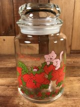 Strawberry Shortcake Medium Glass Canister　ストロベリーショートケーキ　ビンテージ　キャニスター　キャンディポット　80年代