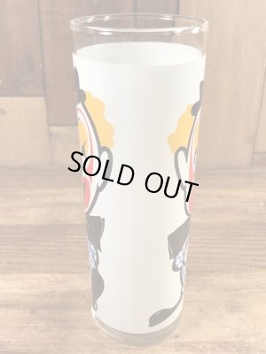 表と裏で2フェイスのピエロの70’sヴィンテージグラスタンブラー