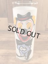 Happy Sad Two Face Clown Glass Tumbler　ピエロ　ビンテージ　グラスタンブラー　2フェイス　70年代