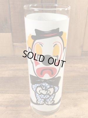表と裏で2フェイスのピエロの70’sヴィンテージグラスタンブラー