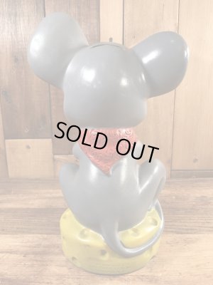 Russ Berrie社製のチーズの上のネズミの70’sヴィンテージコインバンクドール