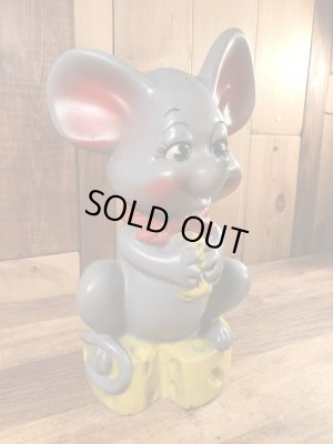 ラスベリー社製のネズミの70年代ビンテージ貯金箱フィギュア