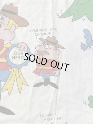 カートゥーンキャラクターのDudley Do Rightの70’sヴィンテージBoxシーツ