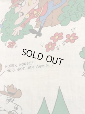 カートゥーンキャラクターのDudley Do Rightの70’sヴィンテージBoxシーツ