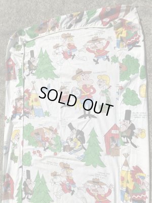 カートゥーンキャラクターのDudley Do Rightの70’sヴィンテージBoxシーツ