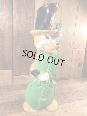 New York Vinyl Prod社製のウッドベースの弾くアヒルの70年代ビンテージ貯金箱フィギュア