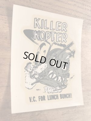 ビッグダディーエドロスのキラーコプターの60年代ビンテージ水張りステッカー