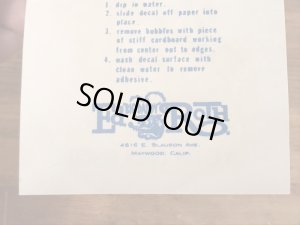 ビッグダディーエドロスのキラーコプターの60年代ビンテージ水張りステッカー