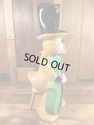 New York Vinyl Prod社製のウッドベースの弾くアヒルの70年代ビンテージ貯金箱フィギュア