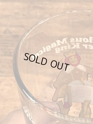 Burger Kingの王様とメッセージが書かれた70’sヴィンテージガラスコップ