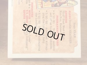 トップス社製のガーベッジペイルキッズの80年代ビンテージステッカーカード