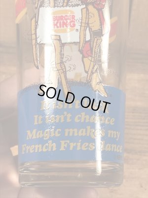 Burger Kingの王様とメッセージが書かれた70’sヴィンテージガラスコップ