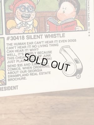 トップス社製のガーベッジペイルキッズの80年代ビンテージステッカーカード