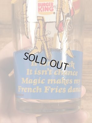 Burger Kingの王様とメッセージが書かれた70’sヴィンテージガラスコップ