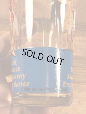 Burger Kingの王様とメッセージが書かれた70’sヴィンテージガラスコップ