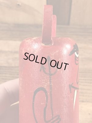 レッドデビルのポップシーズの60年代ビンテージウッドトイ