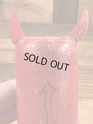 レッドデビルのポップシーズの60年代ビンテージウッドトイ