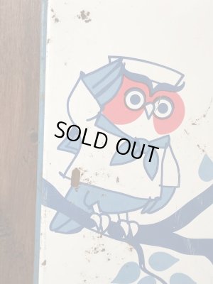 Tin製のフクロウが描かれた50〜60’sヴィンテージミニアイロン台