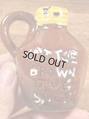 リトルブラウンジャグの陶器製の50〜60年代ビンテージ塩コショウ入れ