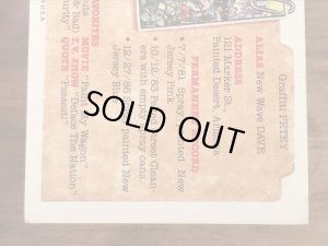 トップス社製のガーベッジペイルキッズの80年代ビンテージステッカーカード