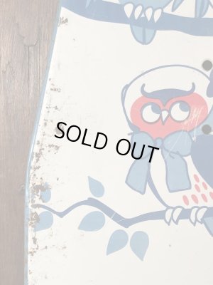 Tin製のフクロウが描かれた50〜60’sヴィンテージミニアイロン台